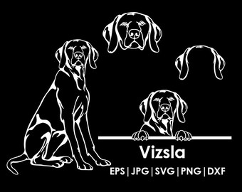 Vizsla Dog Head, Full body, Peeking, Dog Ear, files Cricut| Clipart| Vector| PNG| dxf | printable| Cricut, Silhouette, svg