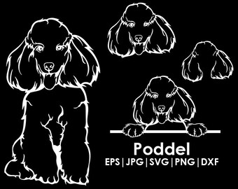 Poddel Dog Head, Full body, Peeking, Dog Ear, files Cricut| Clipart| Vector| PNG| dxf | printable| Cricut, Silhouette, svg
