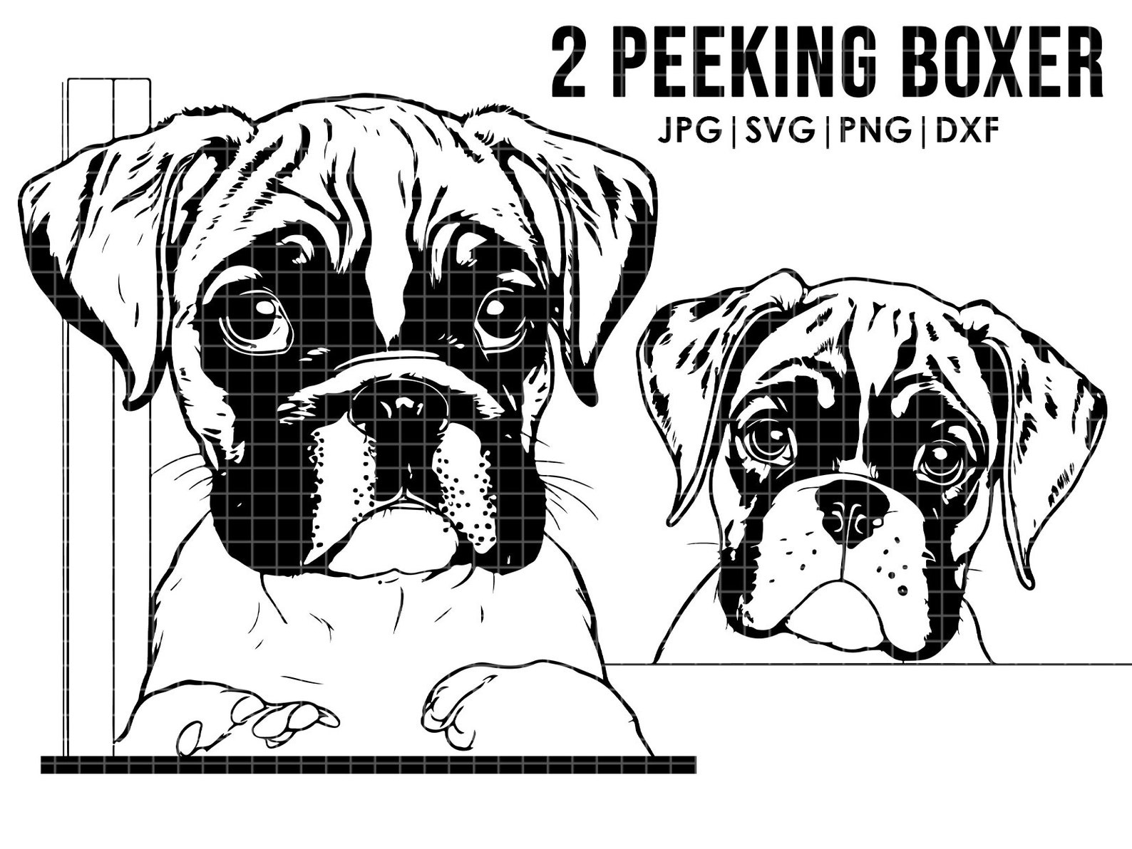 48 Boxer Dog SVG Mega Bundle Drawing Ear,full Body,peeking,silhouette ...