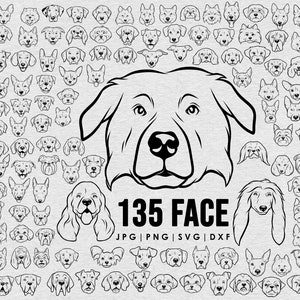 Dog head Svg Bundle,135 Dog Drawing Svg, Dog lover svg, Dog Moma Svg, Dog Dad svg, face print Svg, line  Drawing, Dog Tattoo, t-shirt, mug