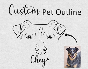 Custom Line Drawing Pet| Dog Portrait INK| Tattoo Commission| Line Art Illustration Print| Pet Sketch From Photo| Dog Outline| DIGITAL FILE