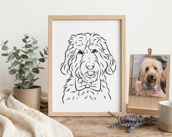 Custom Pet Outline Drawing, Dog Half body Drawing, Pet Tattoo Design, horse body Drawing, Dog Outline, Cat Outline, Pet Outline DIGITAL file
