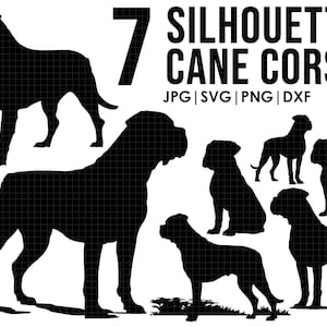 Cane Corso silhouet SVG bundel, volledige lichaam, SILHOUET, Cricut lasersnijden speelse hond, logo
