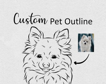 Custom Line Drawing Pet| Dog Portrait INK| Tattoo Commission| Line Art Illustration Print| Pet Sketch From Photo| Dog Outline| DIGITAL FILE