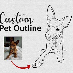 Custom pet outline, Digital hand drawn, Full body dog line drawing, custom pet portrait, Drawing from photo, pet sketch, Pet lover gift