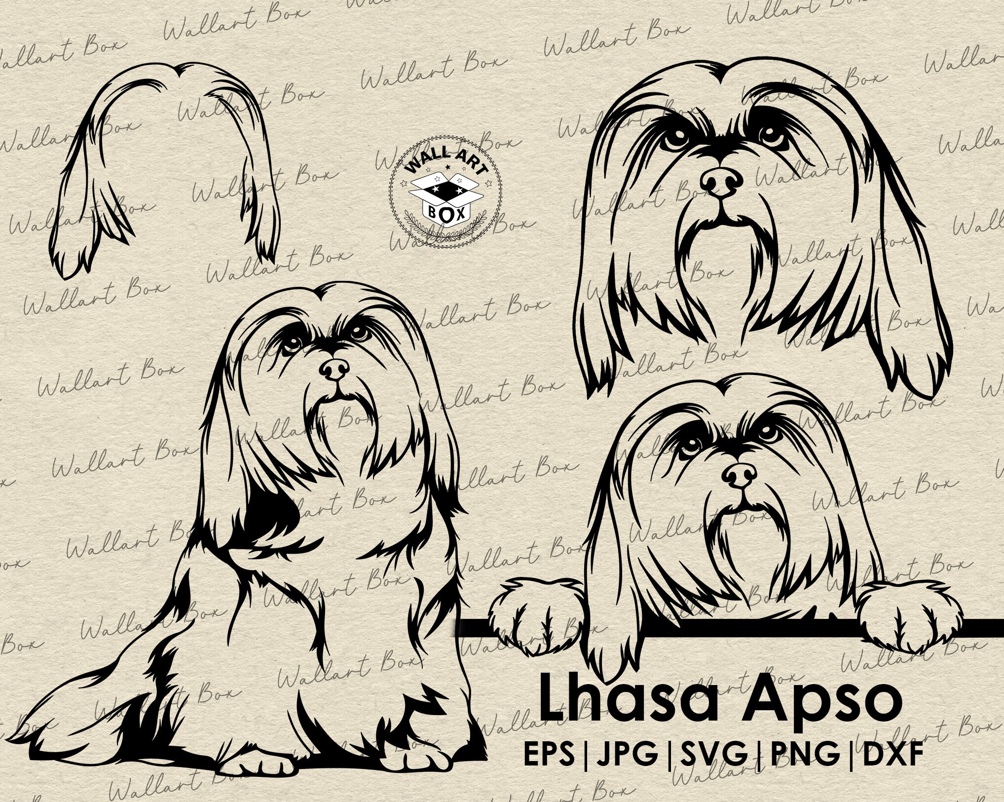 Lhasa Apso Svg Cut File Dog Peeking for Cricut Lhasa Apso Full Etsy