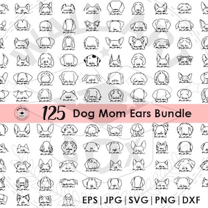 125 DOG oren fokken lijntekening, clip art, PNG-bestand, SVG-bestand huisdier oor omtrek tekenen, hond oor tekening, hond oor Tattoo digitale bestanden