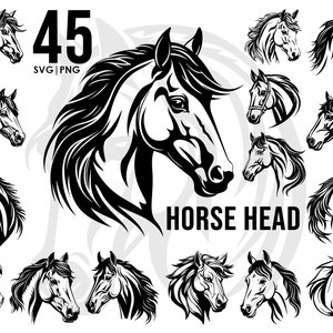 Lot de 45 chevaux SVG, Silhouette de cheval, PNG, vecteur, fond transparent, fichiers svg, lot svg