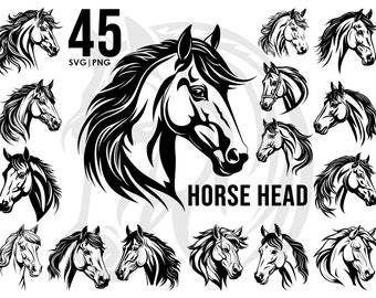 45 Pferd SVG Bundle, Pferd Silhouette, PNG, Vektor, transparenter Hintergrund, svg-Dateien, svg-bundle