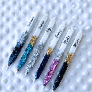 Resin Pen, Office Supplies, Glitter Resin Pen, Glitter Pen, Notebook, Pen, Resin Art, School, School Supplies, Stationery, Resin