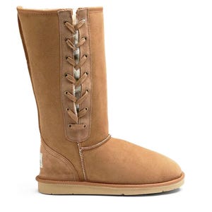Luxe Tall Lace-up Sheepskin UGG Boots - Australian Made