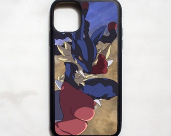 Mega Lucario Pokemon Custom Anime Phone Case | Mega Evolution | Pikachu | Charizard | Cartoon | Handmade | Pokemon Go