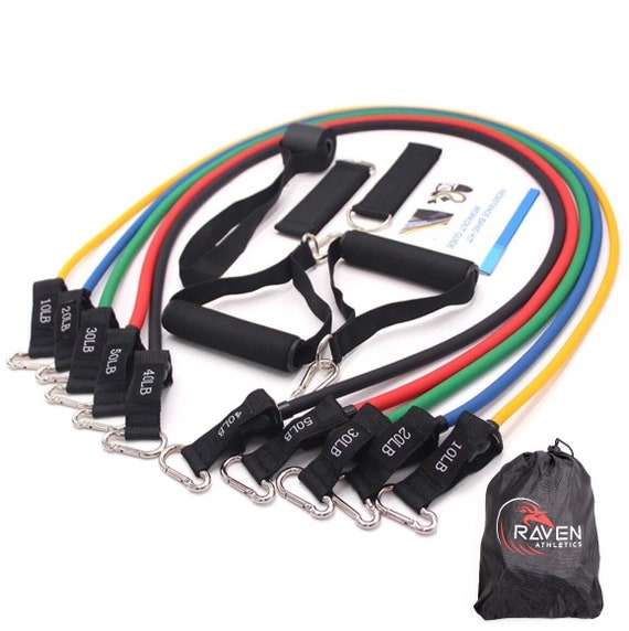 Resistance Band Set Exercise Home Outside Park Workout Fitness Routine Yoga Gym Men Women Teenager 12 Piece Set Gift Carry Bag Etsy Australia