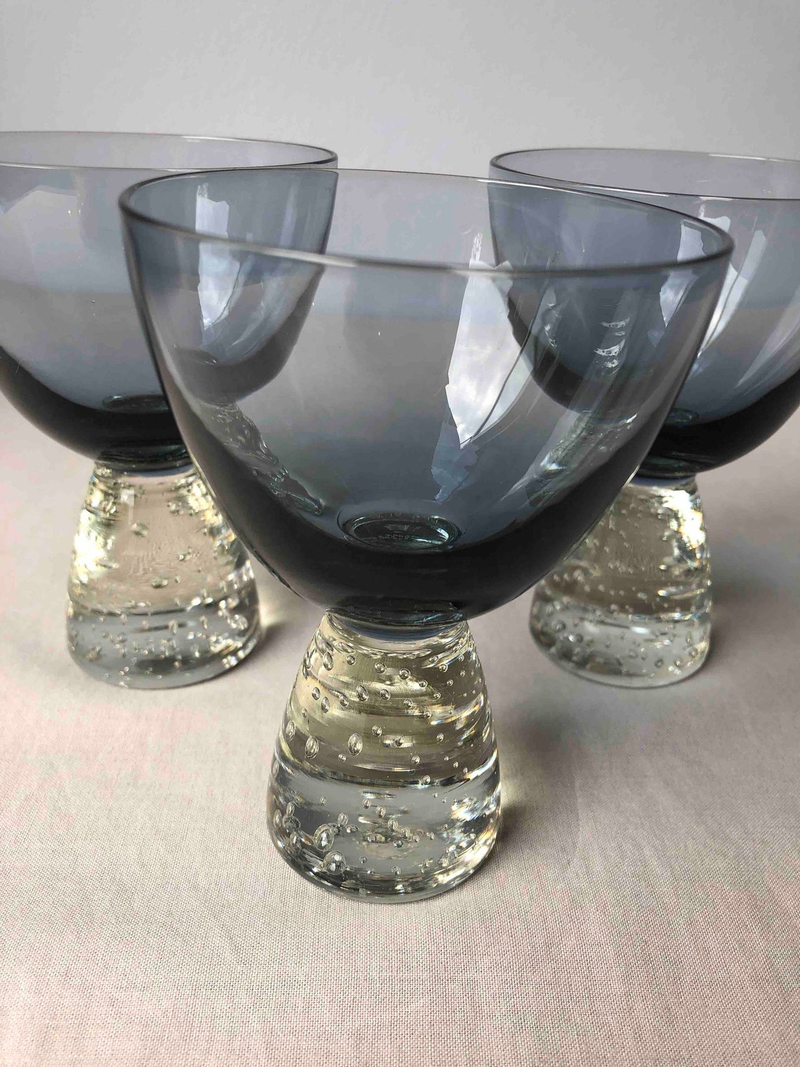 Bubble stem smoked cocktail glasses Etsy