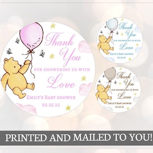 Winnie the Pooh, colmándonos de amor, Pegatinas, Baby Shower, Cumpleaños, Favores de Miel, Pegatinas clásicas de Winnie the Pooh Baby