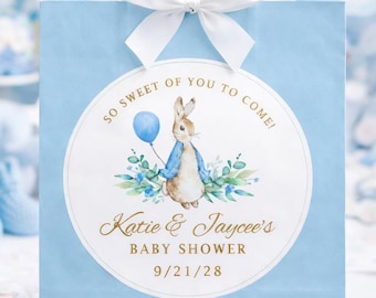 Peter Rabbit Aufkleber, HÄSCHEN Thema, Babyparty, Geburtstagsfeier, Danke, Personalisiert, Favor Bag Aufkleber, Glasetiketten, Hase Babyparty
