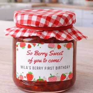 Beere süße Babyparty Marmeladenglas, Danke, Aufkleber, Babyparty, Geburtstag, Baby Beere süße Babyparty Mini Marmeladenglas Aufkleber, Etiketten NUR