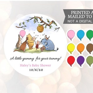 Winnie l’ourson, Yummy For Your Tummy, Autocollants, Baby Shower, Anniversaire, Honey Favors, Autocollants classiques Winnie the Pooh Baby