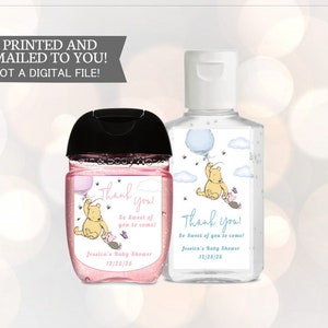 Tellement DOUX de votre part de venir ! Étiquettes de désinfectant pour les mains Baby Shower, Étiquettes de baby shower Winnie l’ourson, Étiquettes de faveur de désinfectant, Autocollants Désinfectant