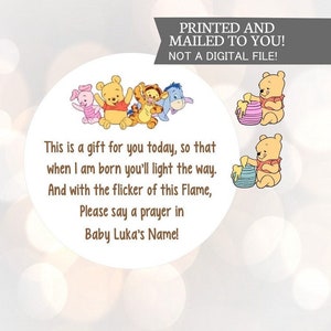 Pooh Favor Candle stickers, Stickers, Baby Shower, Birthday, Honey Favors, Classic Winnie the Pooh Baby stickers