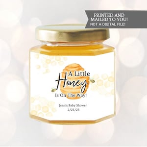 Honingpotlabels, kleine honing onderweg, honingsticker, bijenhoning gunstlabels, Mason Jar, honingbij gunstlabel, babyshower, honingraat