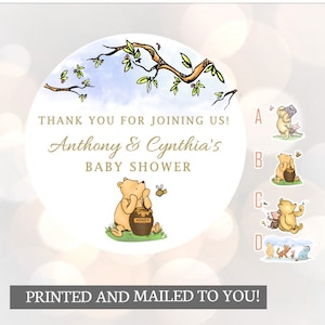 Merci d'avoir rejoint Winnie l'ourson, stickers, baby shower, anniversaire, cadeaux de Noël, stickers classiques Winnie l'ourson bébé