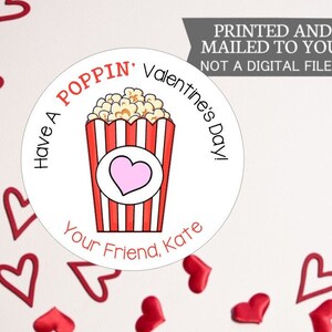 Popcorn San Valentino Adesivi, Bambini San Valentino Popcorn Bag Stickers, San Valentino Tag, Treat Bag Valentine Etichette, San Valentino