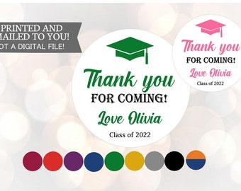 2023 Graduation Thank you coming Stickers, Graduation Favor Stickers, Class of Stickers, Thank You Stickers, Printed Favor Stickers