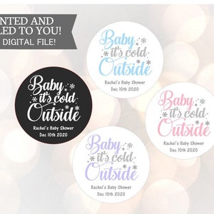 Baby zijn koude buiten stickers, baby zijn koude buiten baby shower, winter baby shower geniet van stickers labels, winter stickers, baby shower