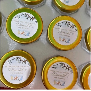 Winnie l’ourson, merci d’être venu, Autocollants, Baby Shower, Anniversaire, Honey Favors, Autocollants classiques Winnie the Pooh Baby