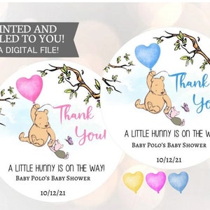 miel est sur le chemin, Autocollants, Baby Shower, Anniversaire, Honey Favors, Classic Winnie l’ourson Baby stickers, Winnie l’ourson,