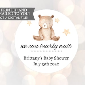 Thank You Beary Much Sticker Favor Stickers, Custom Personalized Baby Shower Favor,  Baby Shower Gift Baby Sprinkle Favor We can bearly wait