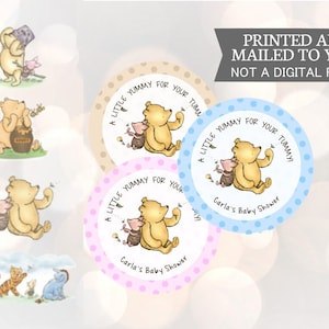 Winnie l’ourson, Yummy For Your Tummy, Autocollants, Baby Shower, Anniversaire, Honey Favors, Autocollants classiques Winnie the Pooh Baby