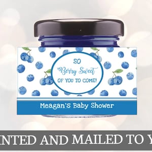 Berry Sweet Baby Shower Blueberry Jam, adesivos de agradecimento, chá de bebê, aniversário, Baby Berry Sweet Baby Shower Mini Jam, SOMENTE etiquetas