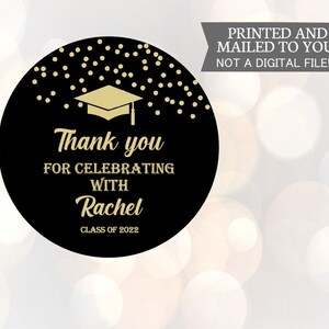 2025 Graduation Thank you Stickers, Graduation Favor Stickers, Class of  Stickers, Thank You Stickers, Printed Favor Stickers