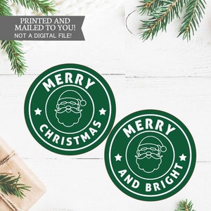 Personalized CHRISTMAS Starbucks Coffee round stickers party favors, Birthday, Baby Shower, Retirement, Thank you