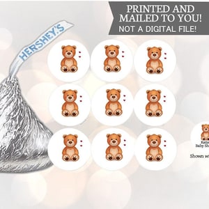 108 Baby Bear Shower or Birthday Hershey Kiss Stickers