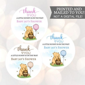 Winnie l'ourson, Hunny est sur le chemin, autocollants, baby shower, anniversaire, faveurs de miel, autocollants classiques Winnie l'ourson bébé