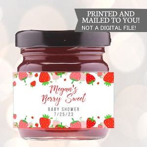 Frasco de geléia para chá de bebê Berry Sweet, adesivos de agradecimento, chá de bebê, aniversário, mini adesivos para chá de bebê Berry Sweet, SOMENTE etiquetas