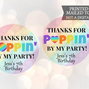 Pop It Stickers Rainbow, Birthday Party Pop It Party, Fidget Toy , Pop It Birthday, Pop It Toy Label, Stickers