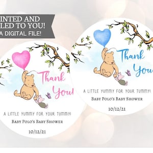 Winnie l’ourson, Yummy For Your Tummy, Autocollants, Baby Shower, Anniversaire, Honey Favors, Autocollants classiques Winnie the Pooh Baby