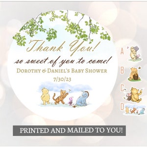 Zo lief dat je komt, Winnie de Poeh, stickers, babyshower, verjaardag, honinggunsten, klassieke Winnie de Poeh babystickers