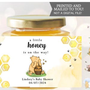 un peu de miel est en route Pots de miel Winnie l'ourson, stickers, baby shower, anniversaire, cadeaux de miel, bébé Winnie l'ourson