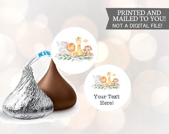 108 Hershey Kiss Aufkleber Babyparty, Dschungelsafari Hershey Kiss Labels, Hershey Kiss Babyparty, Hershey Kiss Gastgeschenke, Candy Stickers