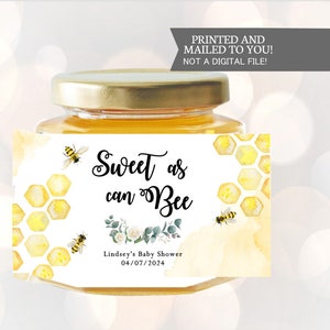 Honingpotlabels, kleine honing onderweg, honingsticker, bijenhoning gunstlabels, Mason Jar, honingbij gunstlabel, babyshower, honingraat