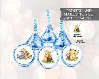 108 Baby Classic Winnie the Pooh Baby Shower or Birthday chocolate Kiss Stickers