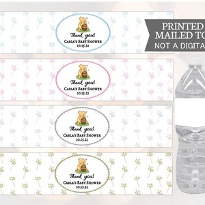 Adesivi Winnie the Pooh, Etichette di ringraziamento per bottiglie d'acqua, Bomboniera miele, Baby Shower, Compleanno, Pooh classico, Impermeabile, 8 per foglio,