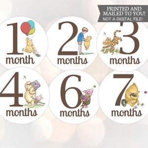 Classic Winnie the Pooh Monthly Stickers, Winnie the Pooh Stickers, Pooh Bear, Onesie Stickers, Baby Shower Geschenk, Ferkel, Tigger