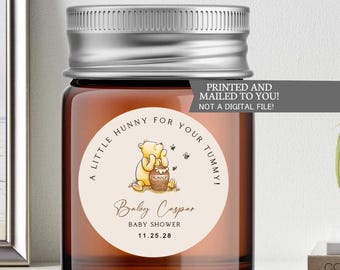 Winnie the Pooh, A little yummy for your tummy , Stickers, Baby Shower, Birthday, Honey Favors, Classic Winnie the Pooh Baby stickers