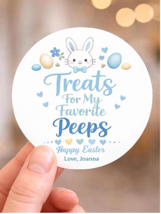 Easter Stickers, Treats for My Peeps Stickers, Bag Stickers, Labels ...